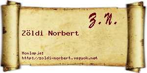 Zöldi Norbert névjegykártya