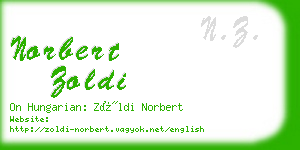 norbert zoldi business card